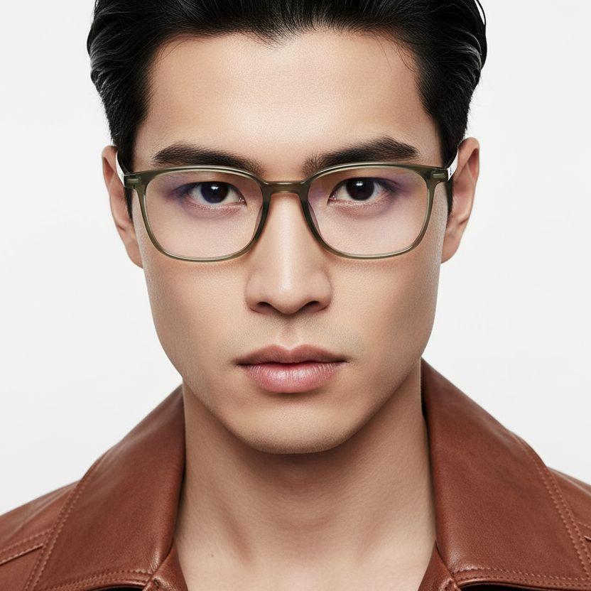 bs2419-0135_green_rectangular_titanium_glasses_model