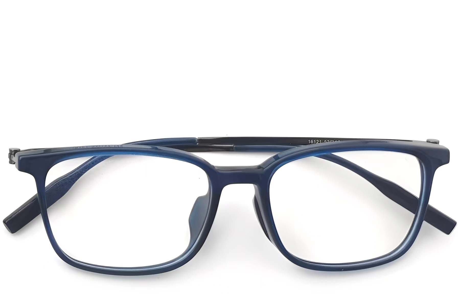 BS2419-0141_Blue_Rectangular_Titanium_Glasses_front