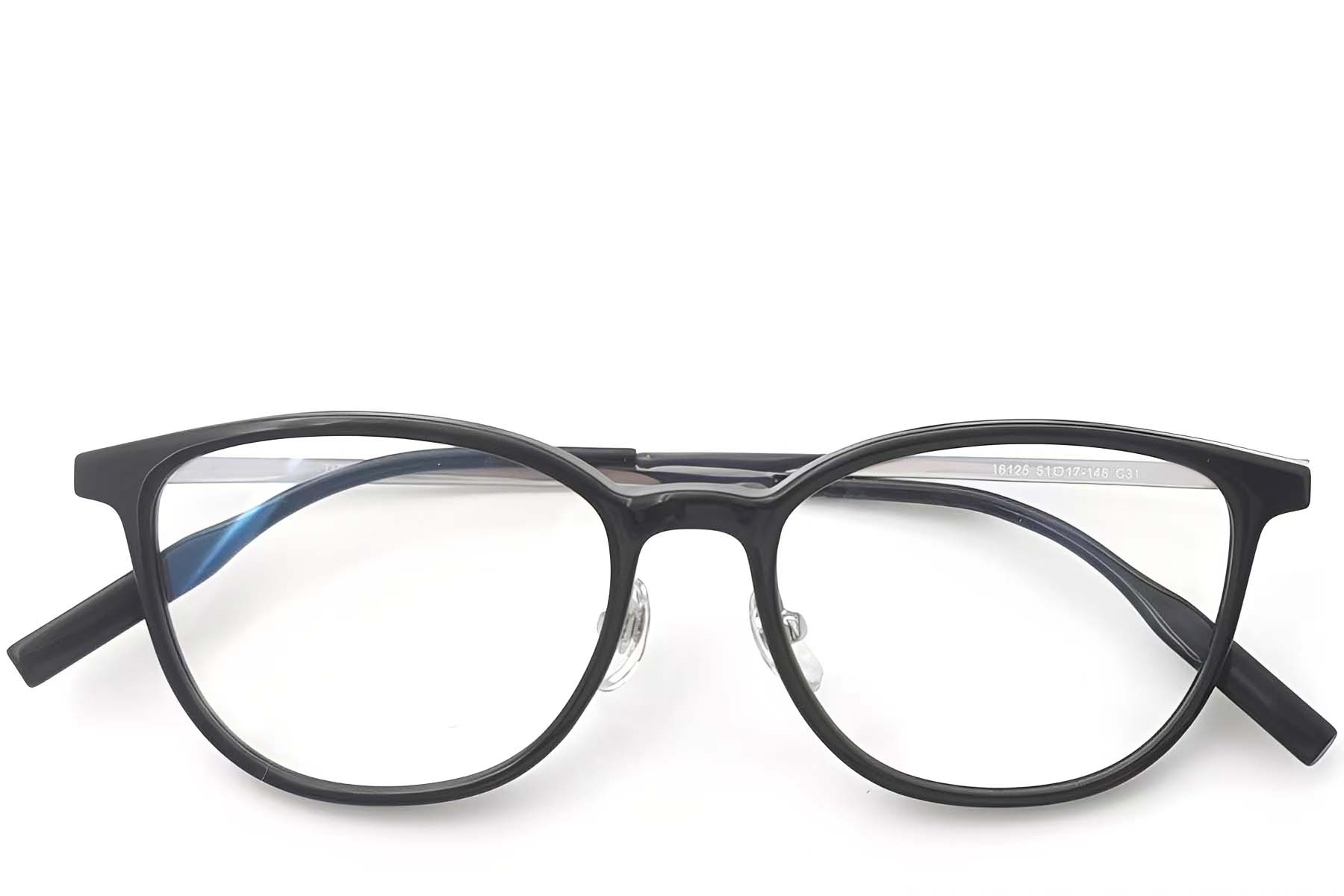 BS2419-0156_Black_Oval_Titanium_Glasses_front