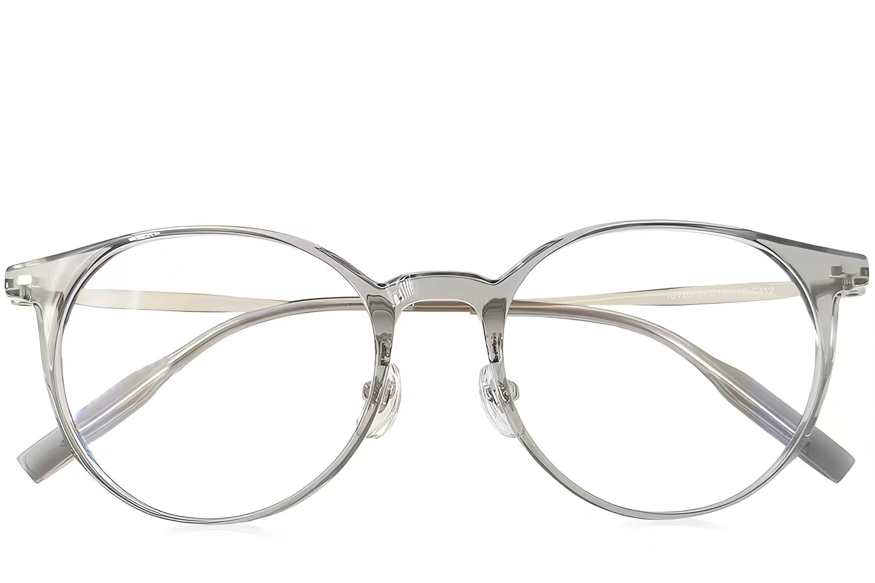 BS2419-0165_Grey_Oval_Titanium_Glasses_front