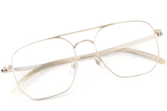 BS2419-0177_Golden_Aviator_Titanium_Glasses_front