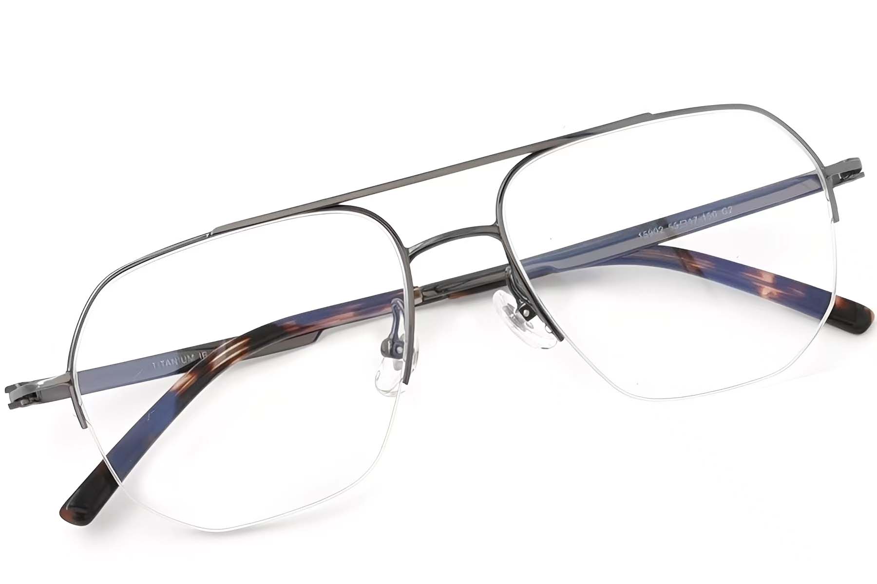 BS2419-0182_Grey_Aviator_Titanium_Glasses_front