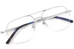 BS2419-0183_Silver_Aviator_Titanium_Glasses_front