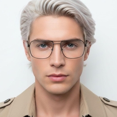 Aviator Yellow Metal Glasses #BS2425-0123