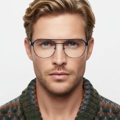 Aviator Blue Metal Glasses #BS2425-0131