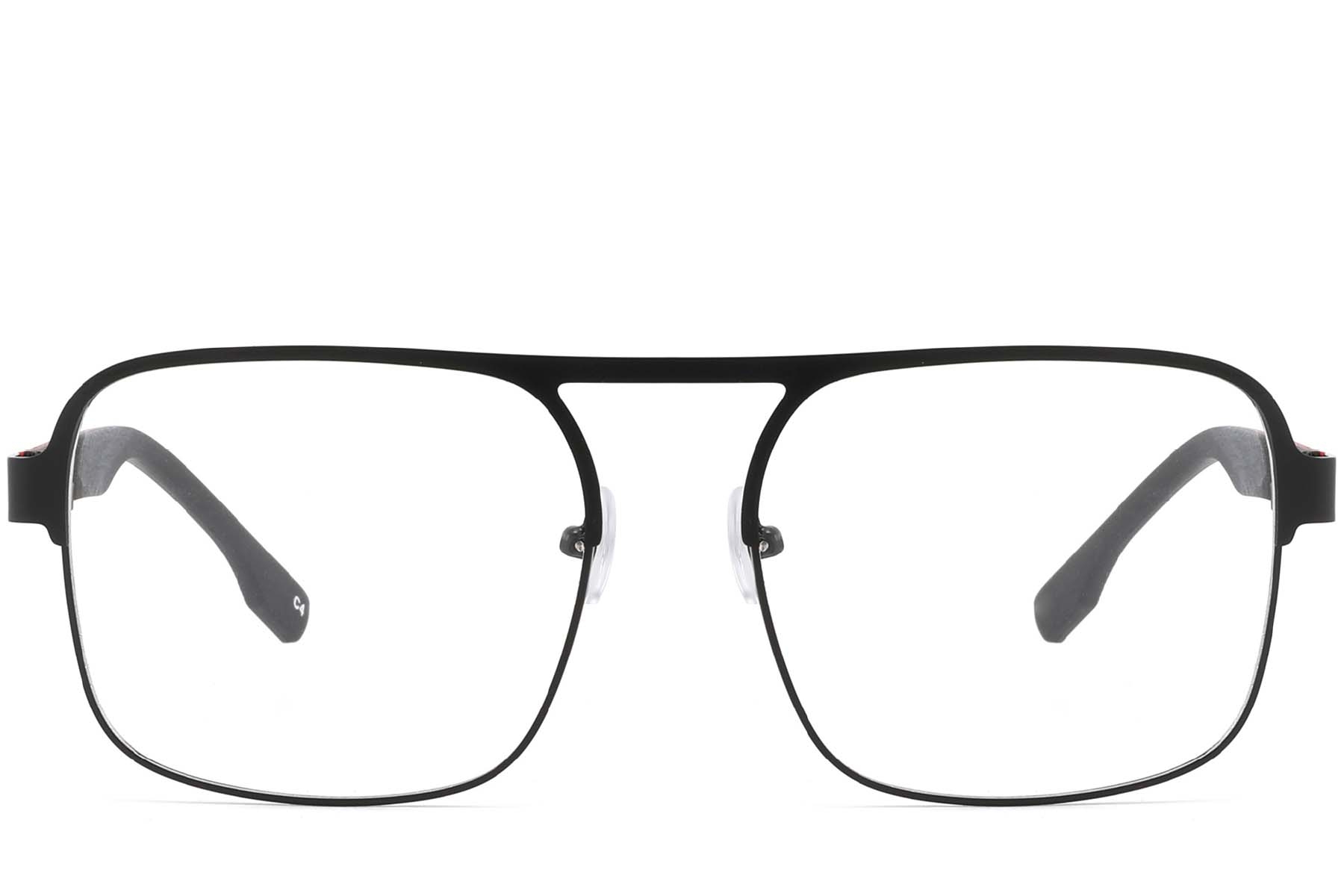 BS2425-0135_Red_Rectangular_Metal_Glasses_front