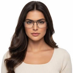 Aviator Red Metal Glasses #BS2425-0140