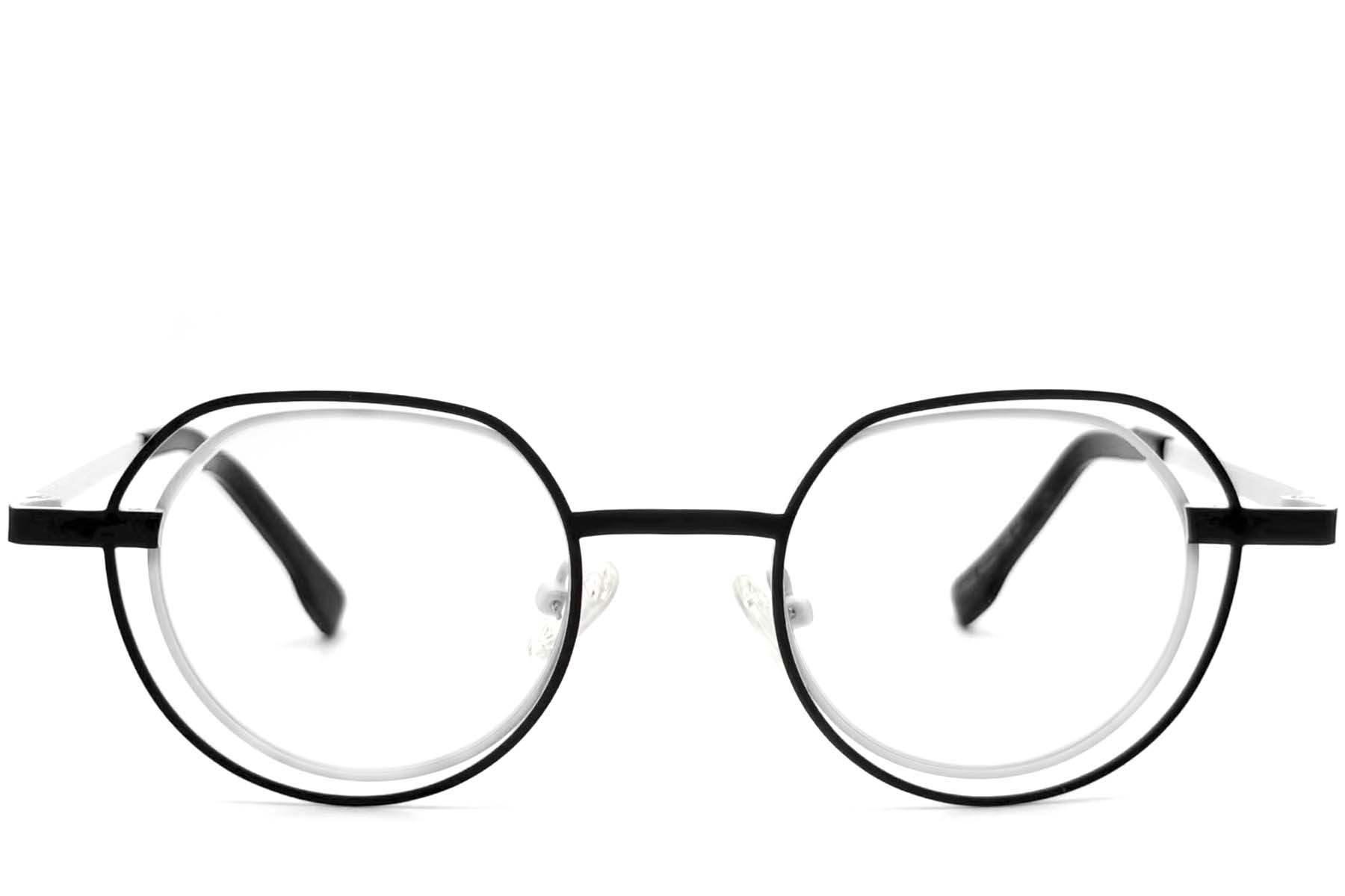 BS2425-0148_Black_Geometric_Metal_Glasses_front