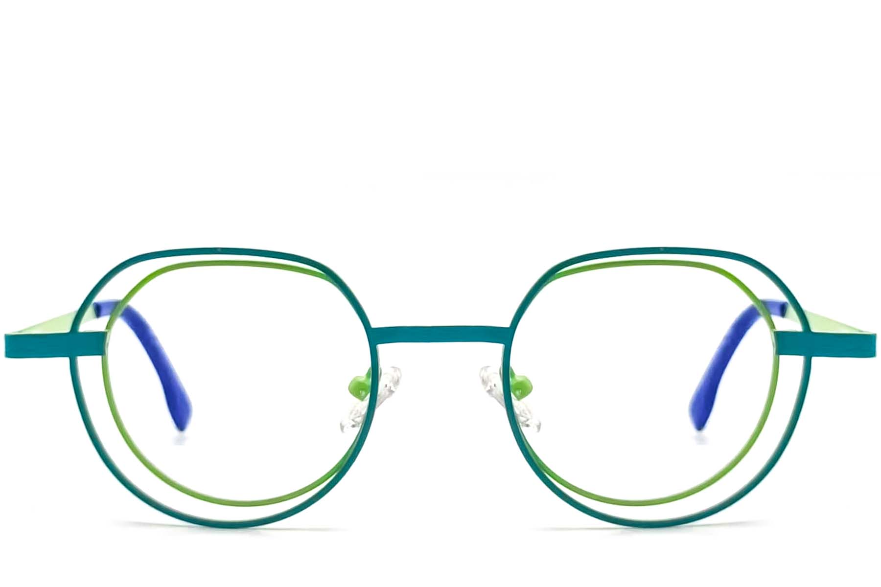 BS2425-0151_Green_Geometric_Metal_Glasses_front