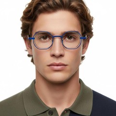 Occhiali geometrici in metallo blu #BS2425-0154