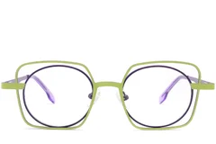 BS2425-0166_Green_Rectangular_Metal_Glasses_front