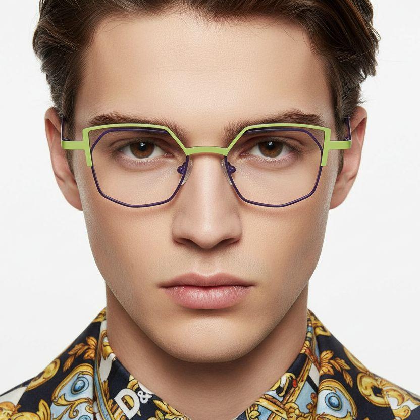 Irregular Green Metal Glasses #BS2425-0177