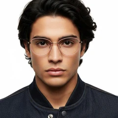 Oval Pink Metal Glasses #BS2425-0216
