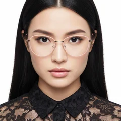 BS2425-0216_Pink_Oval_Metal_Glasses_model
