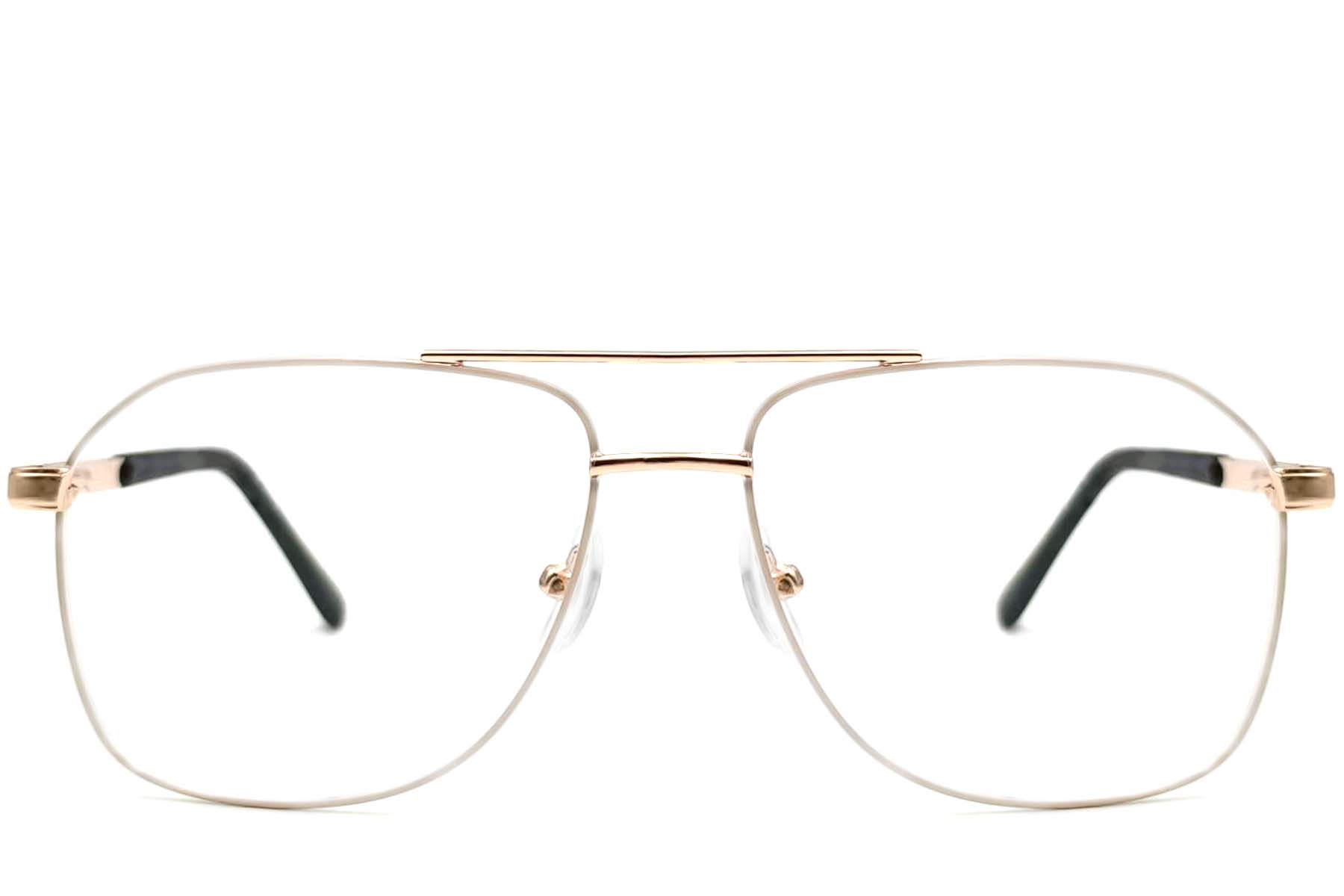 BS2425-0218_Golden_Aviator_Metal_Glasses_front