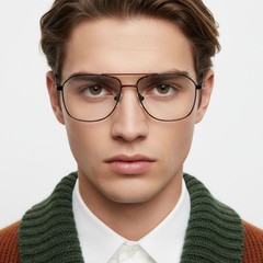 Aviator Red Metal Glasses #BS2425-0219