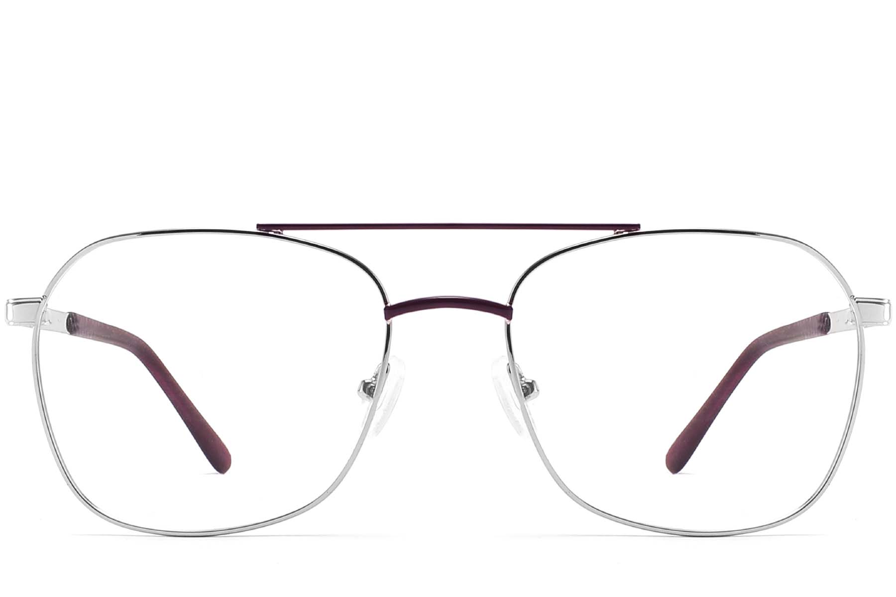 BS2425-0222_Purple_Aviator_Metal_Glasses_front