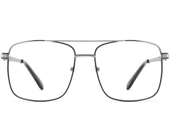 BS2425-0230_Grey_Aviator_Metal_Glasses_front