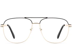 BS2425-0233_Golden_Aviator_Metal_Glasses_front