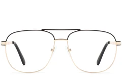 BS2425-0233_Golden_Aviator_Metal_Glasses_front