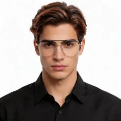 BS2425-0233_Golden_Aviator_Metal_Glasses_model