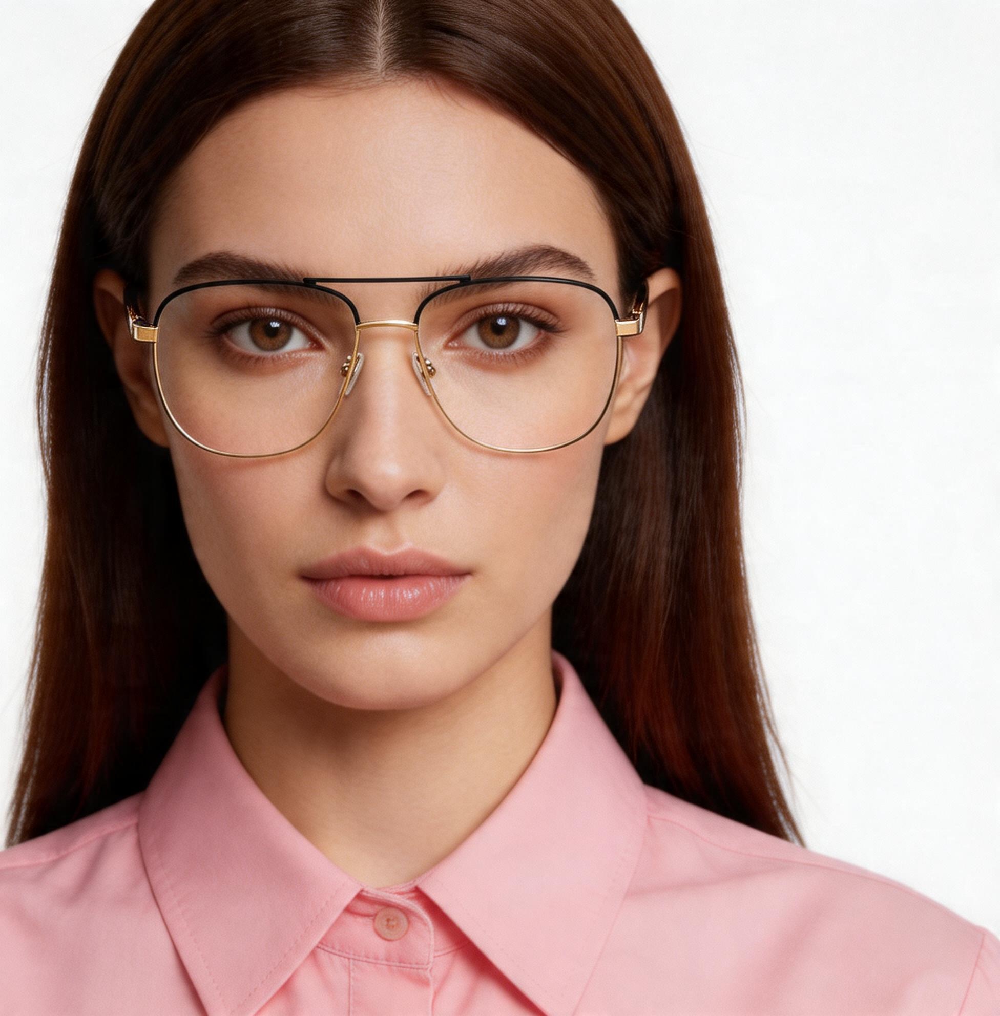 BS2425-0233_Golden_Aviator_Metal_Glasses_model