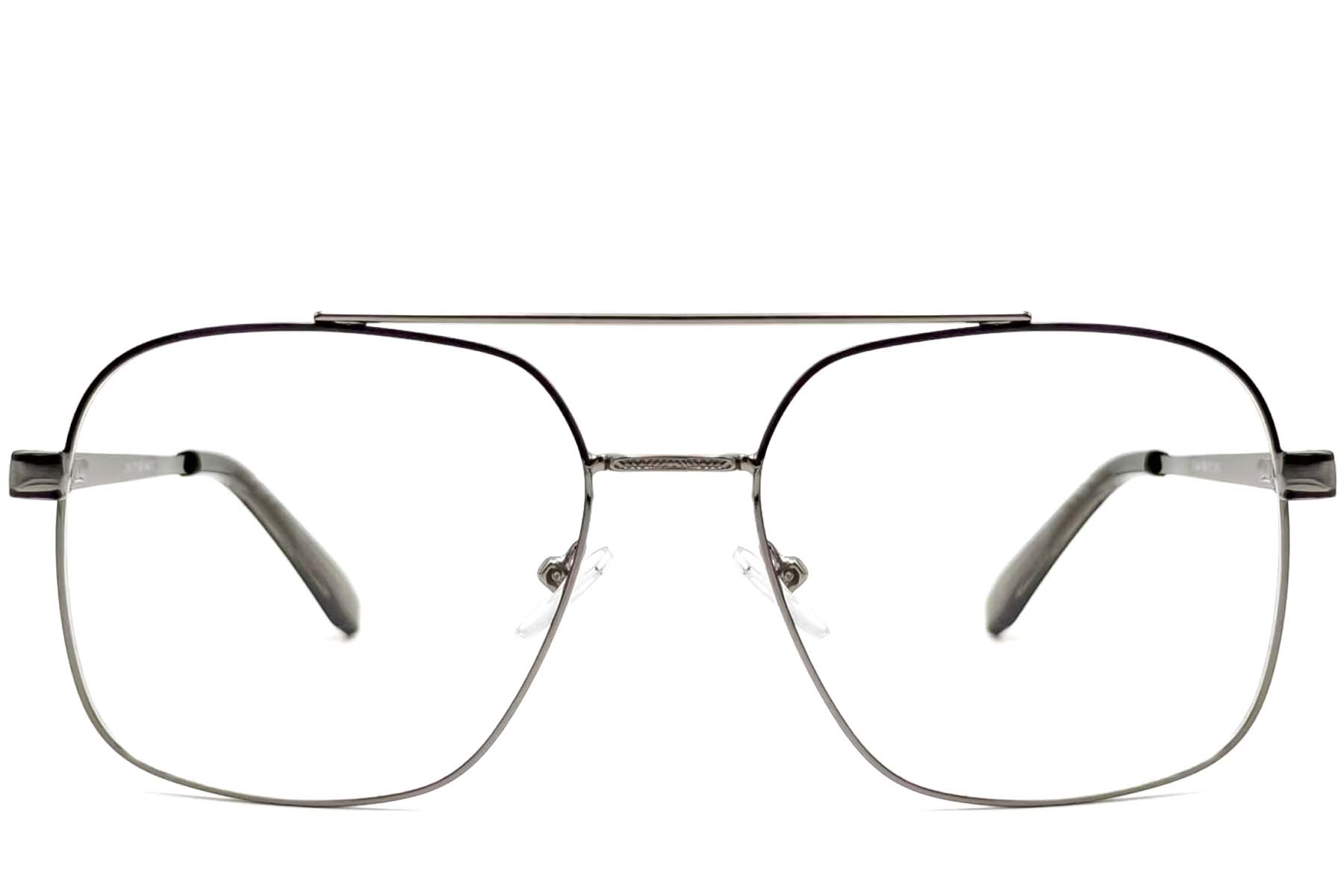 BS2425-0245_Black_Aviator_Metal_Glasses_front