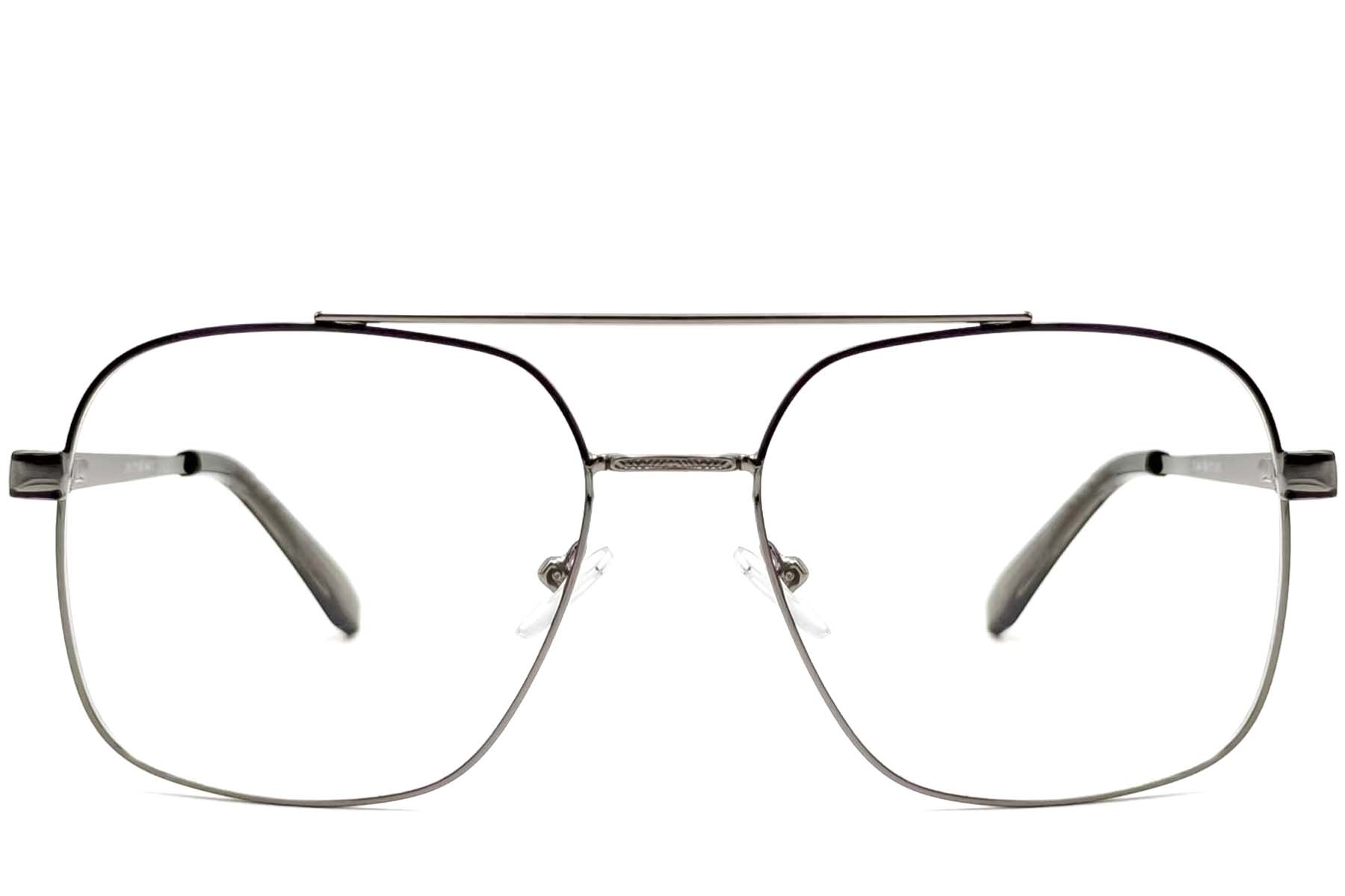 BS2425-0245_Black_Aviator_Metal_Glasses_front