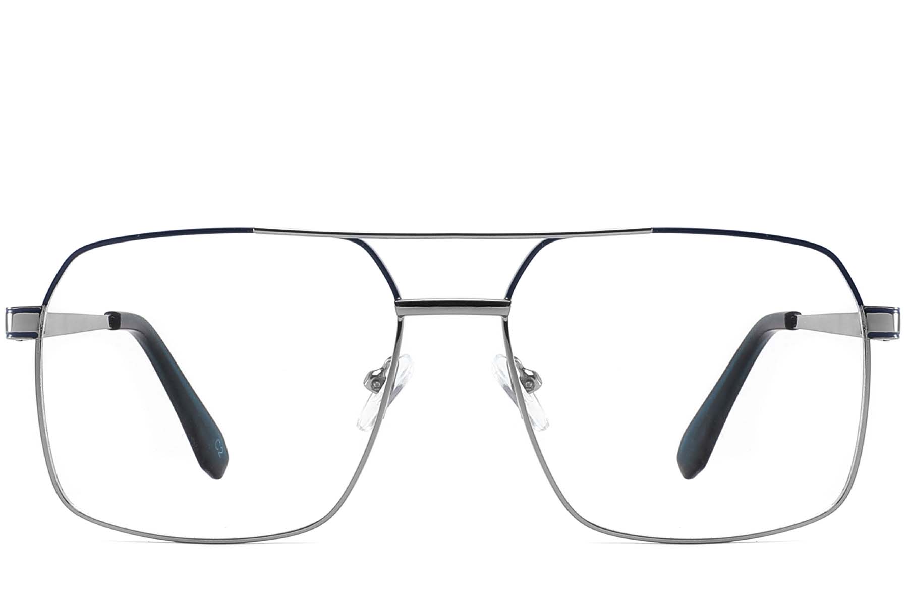 BS2425-0253_Blue_Aviator_Metal_Glasses_front