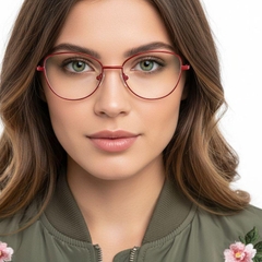 Butterfly Red Metal Glasses #BS2425-0280