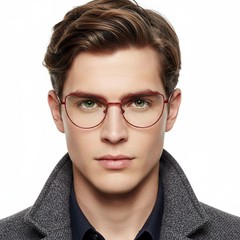 Lunettes papillon en métal rouge #BS2425-0292