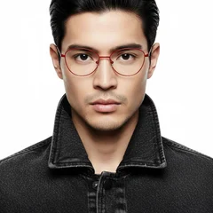 Gafas de metal rojo mariposa #BS2425-0297