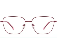 BS2425-0300_Red_Rectangular_Metal_Glasses_front