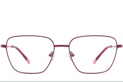 BS2425-0300_Red_Rectangular_Metal_Glasses_front