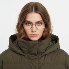 Rectangular Red Metal Glasses #BS2425-0300