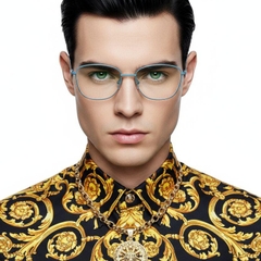 Rectangular Blue Metal Glasses #BS2425-0315