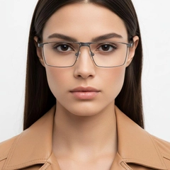 Rectangular Grey Metal Glasses #BS2425-0325