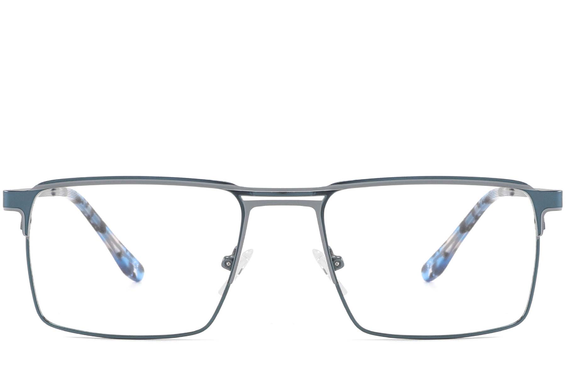 BS2425-0330_Grey_Rectangular_Metal_Glasses_front