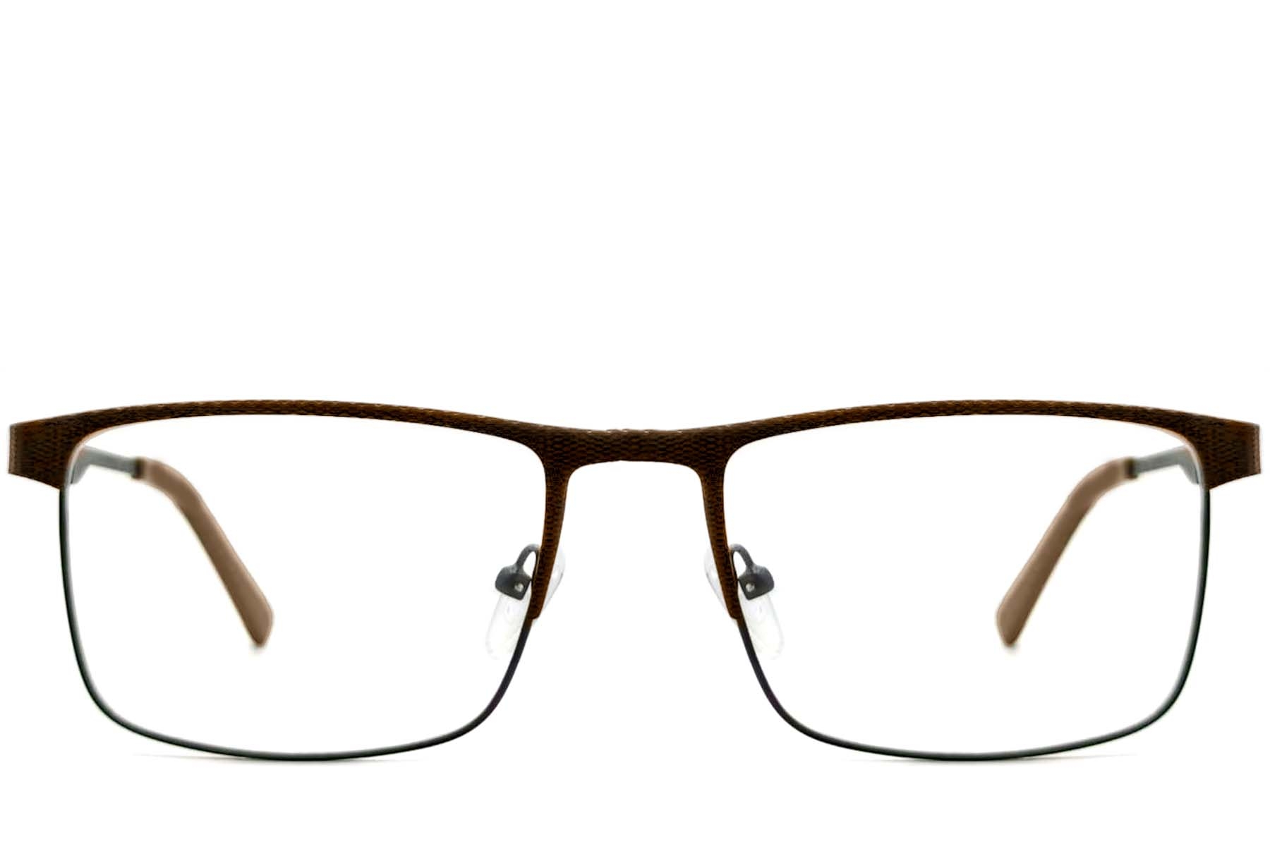 BS2425-0340_Brown_Rectangular_Metal_Glasses_front