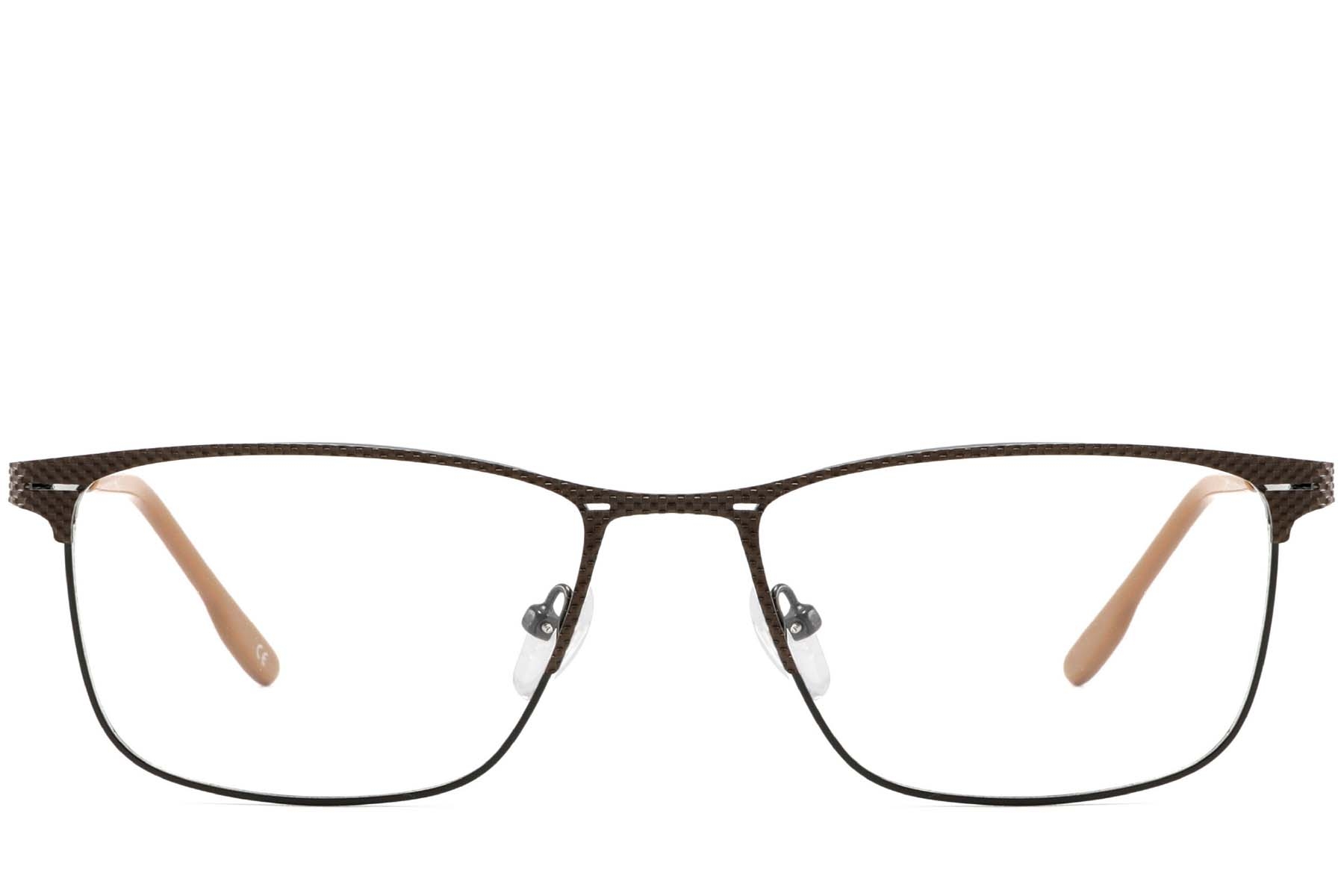 BS2425-0340_Black_Rectangular_Metal_Glasses_front
