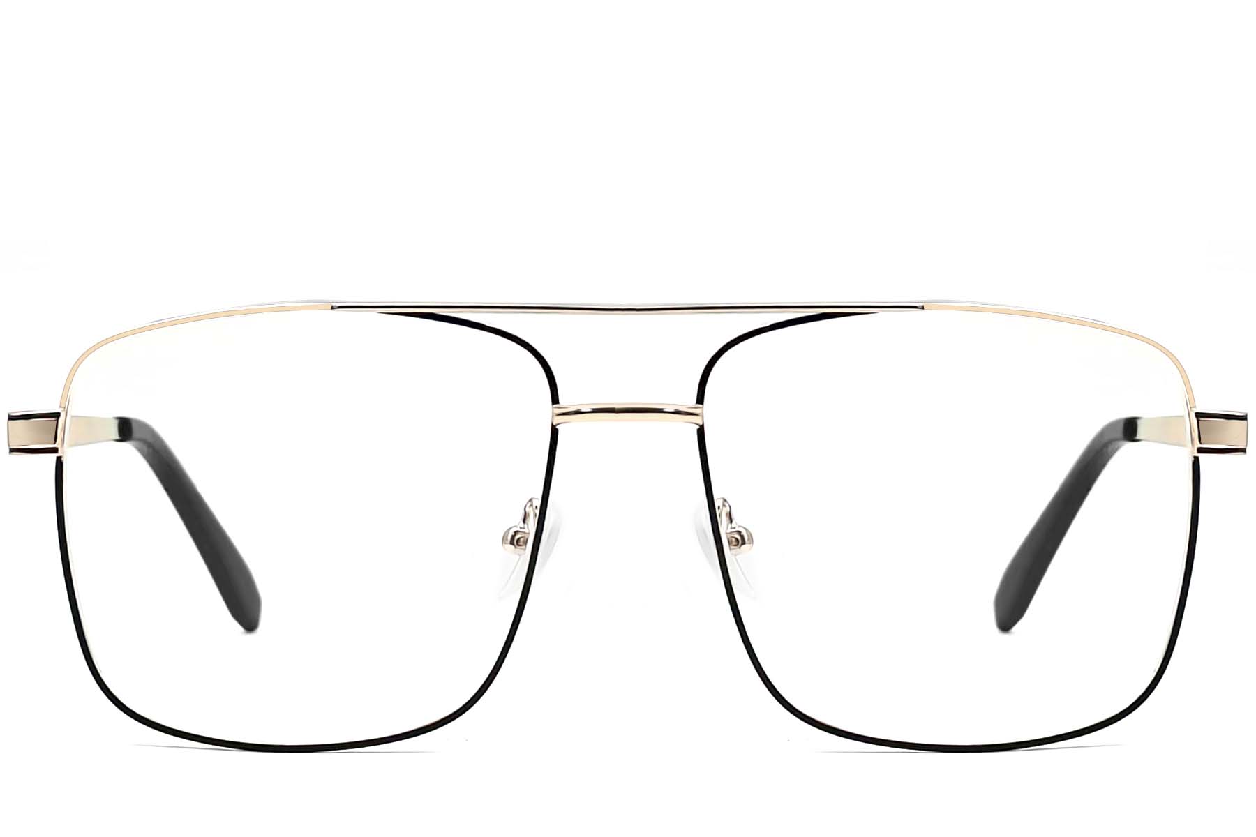 BS2425-0357_Golden_Aviator_Metal_Glasses_front