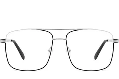 BS2425-0358_Silver_Aviator_Metal_Glasses_front