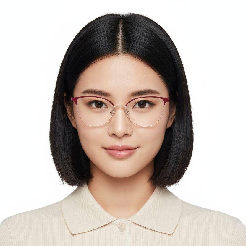 BS2425-0427_Red_Oval_Metal_Glasses_model