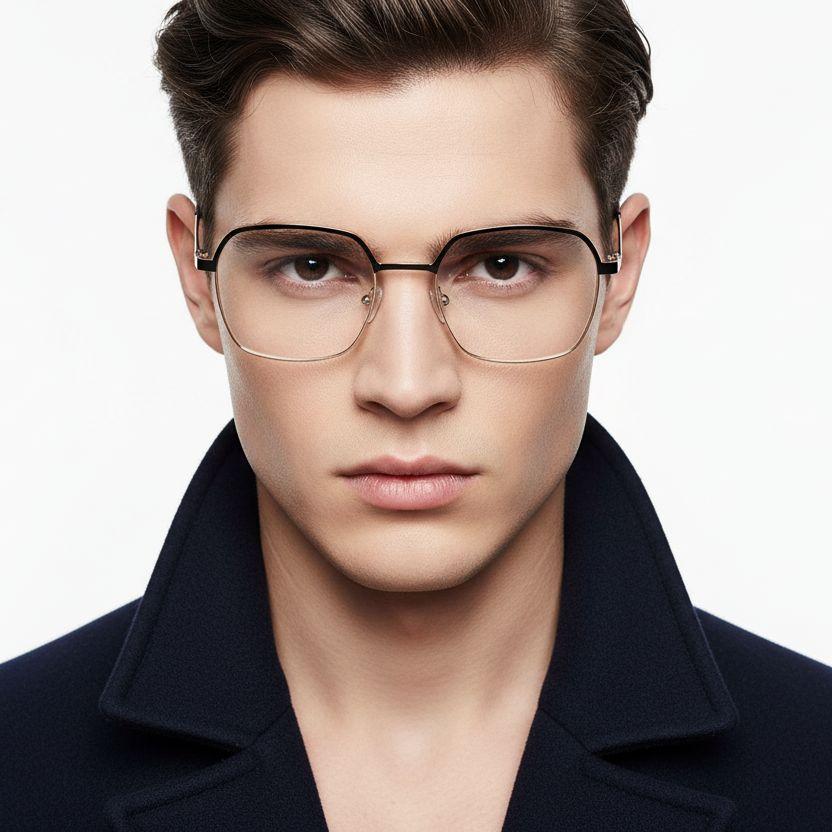 bs2425-0435_black_rectangular_metal_glasses_model