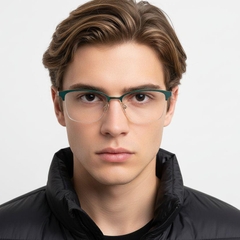 bs2425-0450_green_semi-rimless_metal_glasses_model