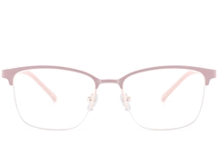 BS2425-0451_Pink_Semi-rimless_Metal_Glasses_front