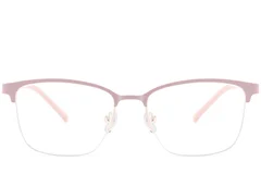 BS2425-0451_Pink_Semi-rimless_Metal_Glasses_front