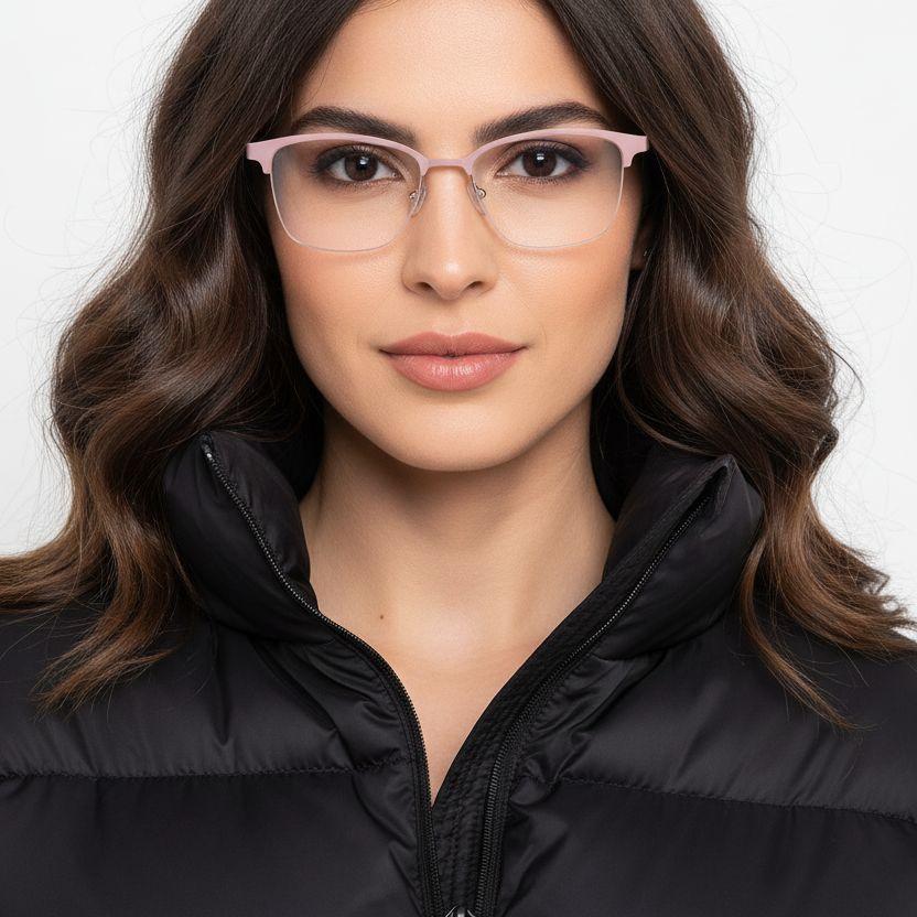 BS2425-0451_Pink_Semi-rimless_Metal_Glasses_model