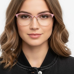 BS2425-0472_pink_rectangular_metal_glasses_model