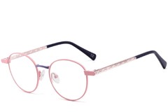 Occhiali ovali in metallo rosa #BS2425-0477